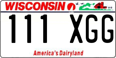WI license plate 111XGG