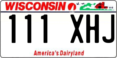 WI license plate 111XHJ
