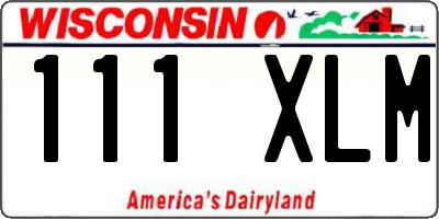 WI license plate 111XLM