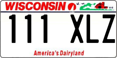 WI license plate 111XLZ