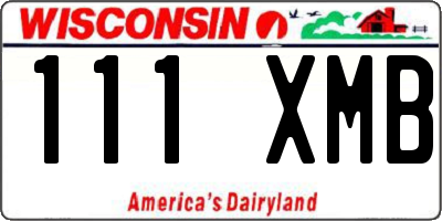 WI license plate 111XMB