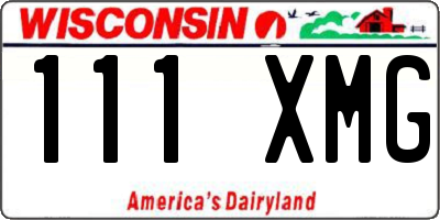 WI license plate 111XMG