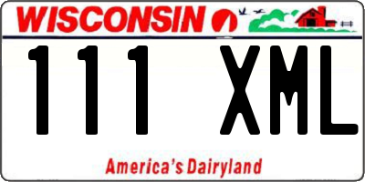 WI license plate 111XML