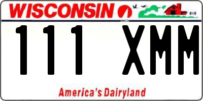 WI license plate 111XMM