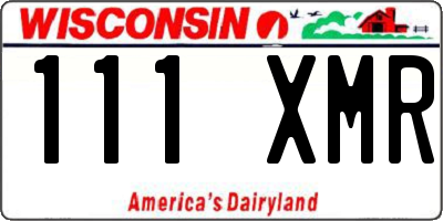 WI license plate 111XMR