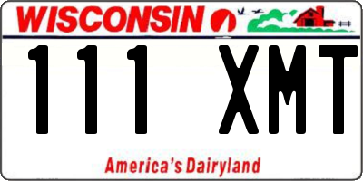 WI license plate 111XMT