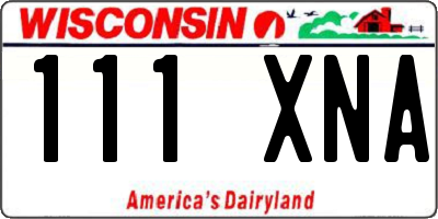WI license plate 111XNA