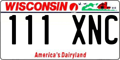 WI license plate 111XNC