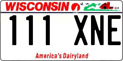 WI license plate 111XNE