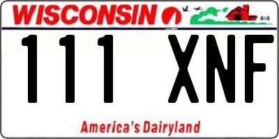 WI license plate 111XNF