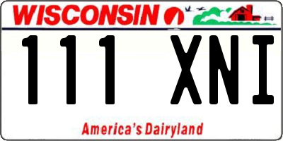 WI license plate 111XNI
