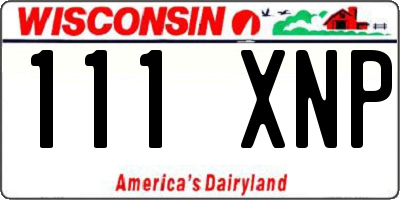 WI license plate 111XNP