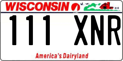 WI license plate 111XNR