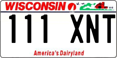 WI license plate 111XNT