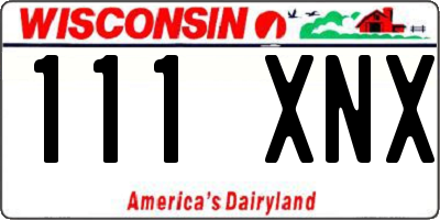 WI license plate 111XNX