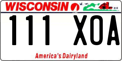 WI license plate 111XOA