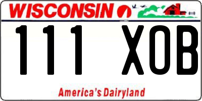 WI license plate 111XOB