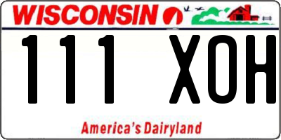 WI license plate 111XOH