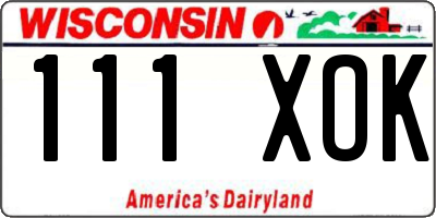WI license plate 111XOK