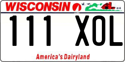 WI license plate 111XOL