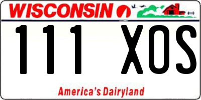 WI license plate 111XOS