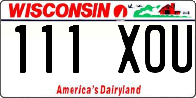 WI license plate 111XOU