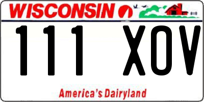 WI license plate 111XOV