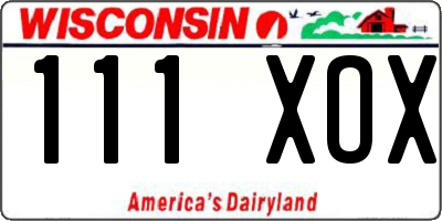 WI license plate 111XOX