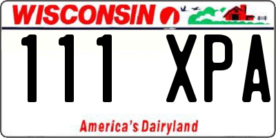 WI license plate 111XPA