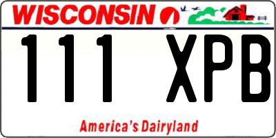 WI license plate 111XPB