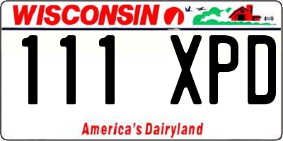 WI license plate 111XPD