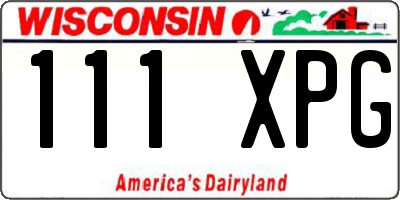 WI license plate 111XPG