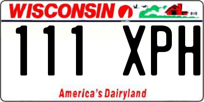 WI license plate 111XPH