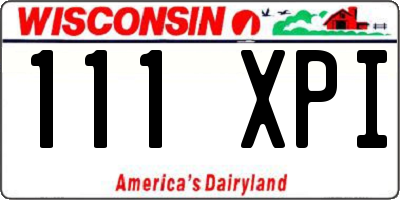 WI license plate 111XPI