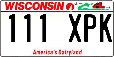 WI license plate 111XPK