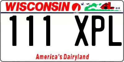 WI license plate 111XPL