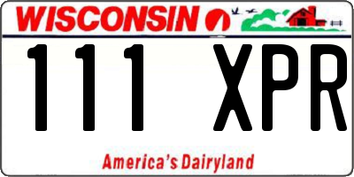 WI license plate 111XPR
