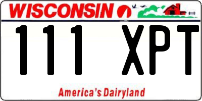 WI license plate 111XPT