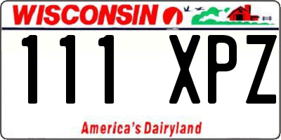 WI license plate 111XPZ