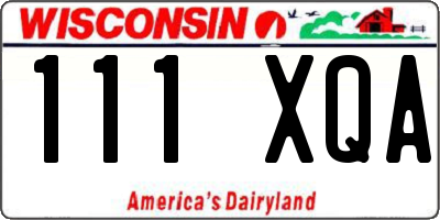 WI license plate 111XQA