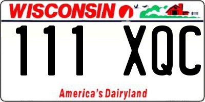 WI license plate 111XQC