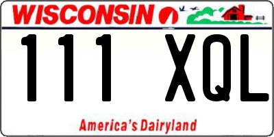 WI license plate 111XQL