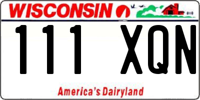 WI license plate 111XQN