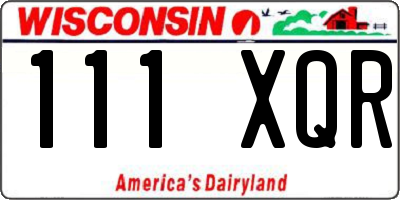 WI license plate 111XQR