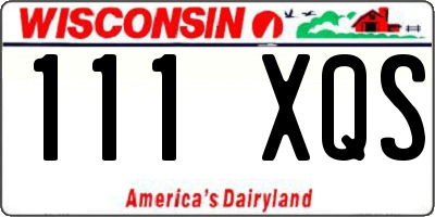 WI license plate 111XQS