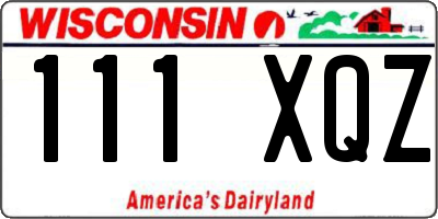 WI license plate 111XQZ