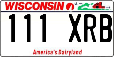 WI license plate 111XRB