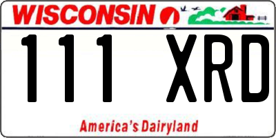WI license plate 111XRD