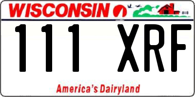 WI license plate 111XRF
