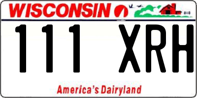 WI license plate 111XRH
